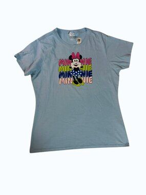Disney Minnie Mouse Graphic Tee Size L 100% Cotton Cute Casual